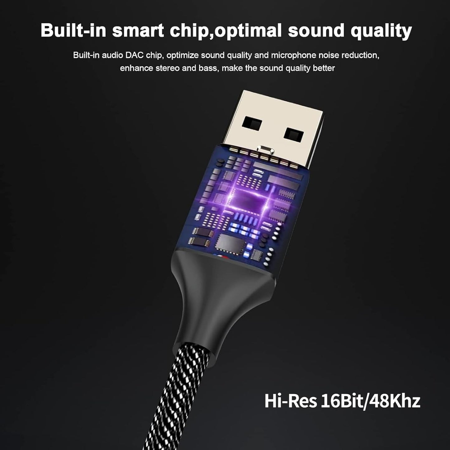 MOSWAG Adaptador De Audio Con Tarjeta De Sonido Externa USB-A a Convertidor Estéreo Auxiliar De 3,5 Mm Compatible Con Auriculares, PC, Computadora Portátil, Linux, Escritorio, PS4